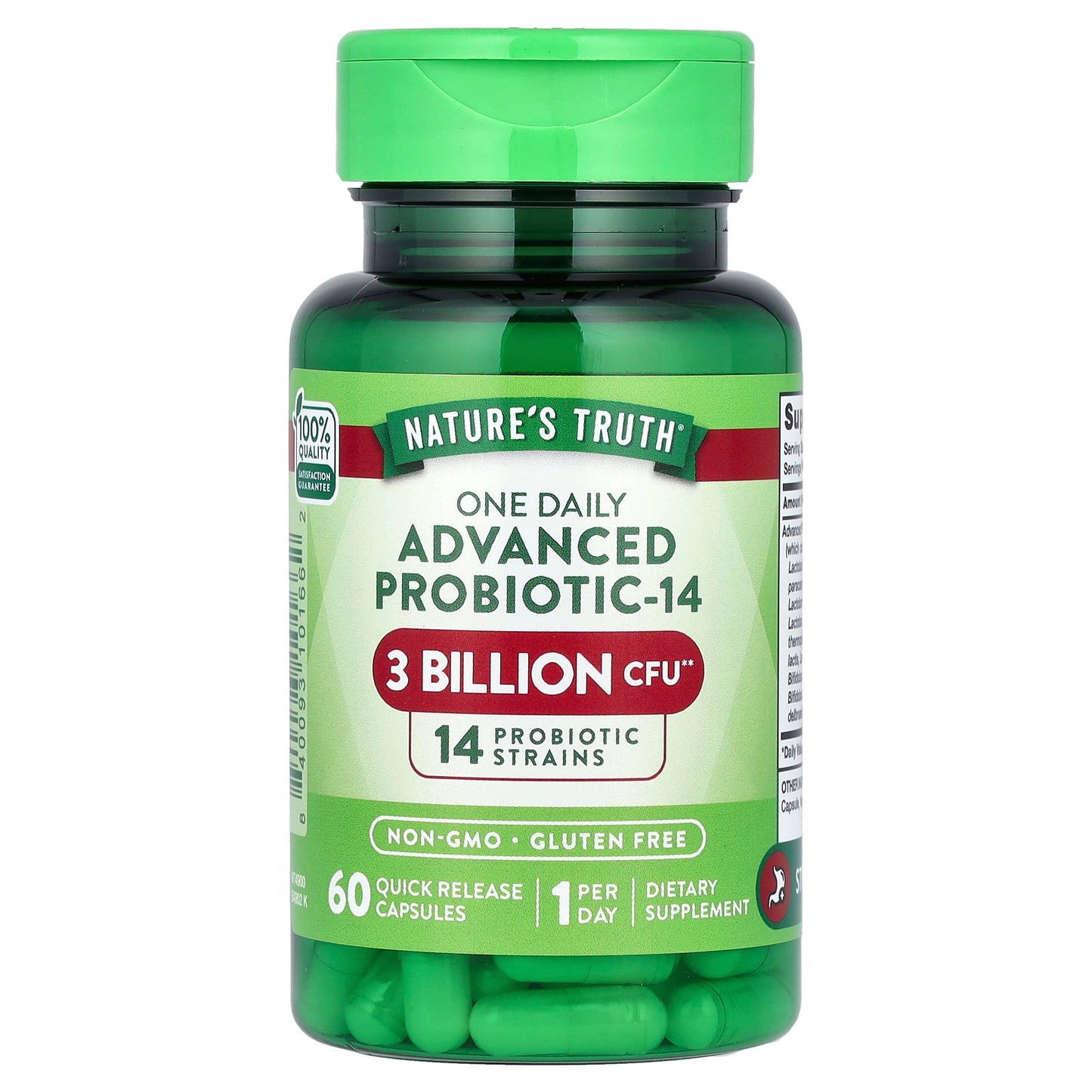 Nature's Truth, One Daily Advanced Probiotic-14, 3 Billion CFU, 60 Quick Release Capsules