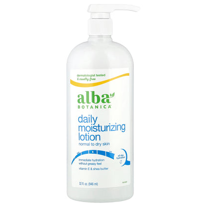 Alba Botanica, Daily Moisturizing Lotion, Normal to Dry Skin, 32 fl oz (946 ml)