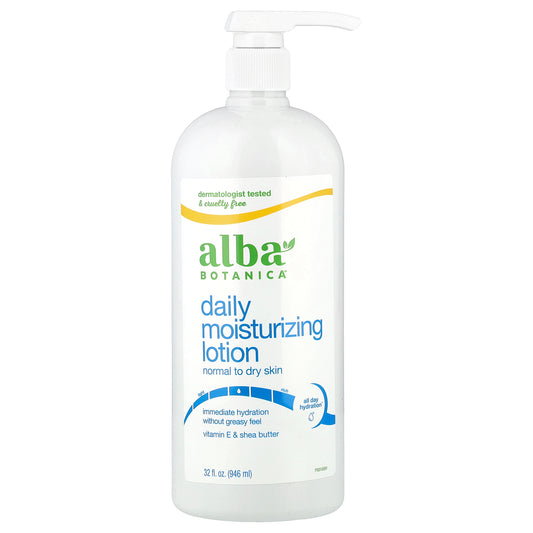 Alba Botanica, Daily Moisturizing Lotion, Normal to Dry Skin, 32 fl oz (946 ml)