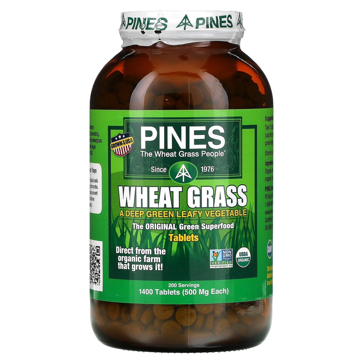 Pines International, Wheat Grass, 500 mg, 1,400 Tablets