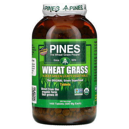 Pines International, Wheat Grass, 500 mg, 1,400 Tablets