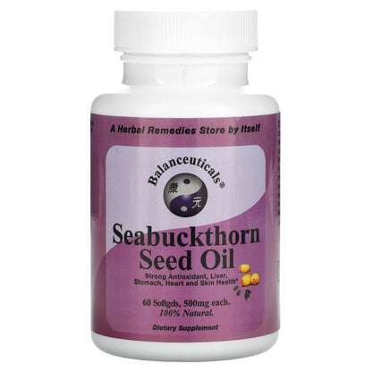 Balanceuticals, Seabuckthorn Seed Oil, 500 mg, 60 Softgels