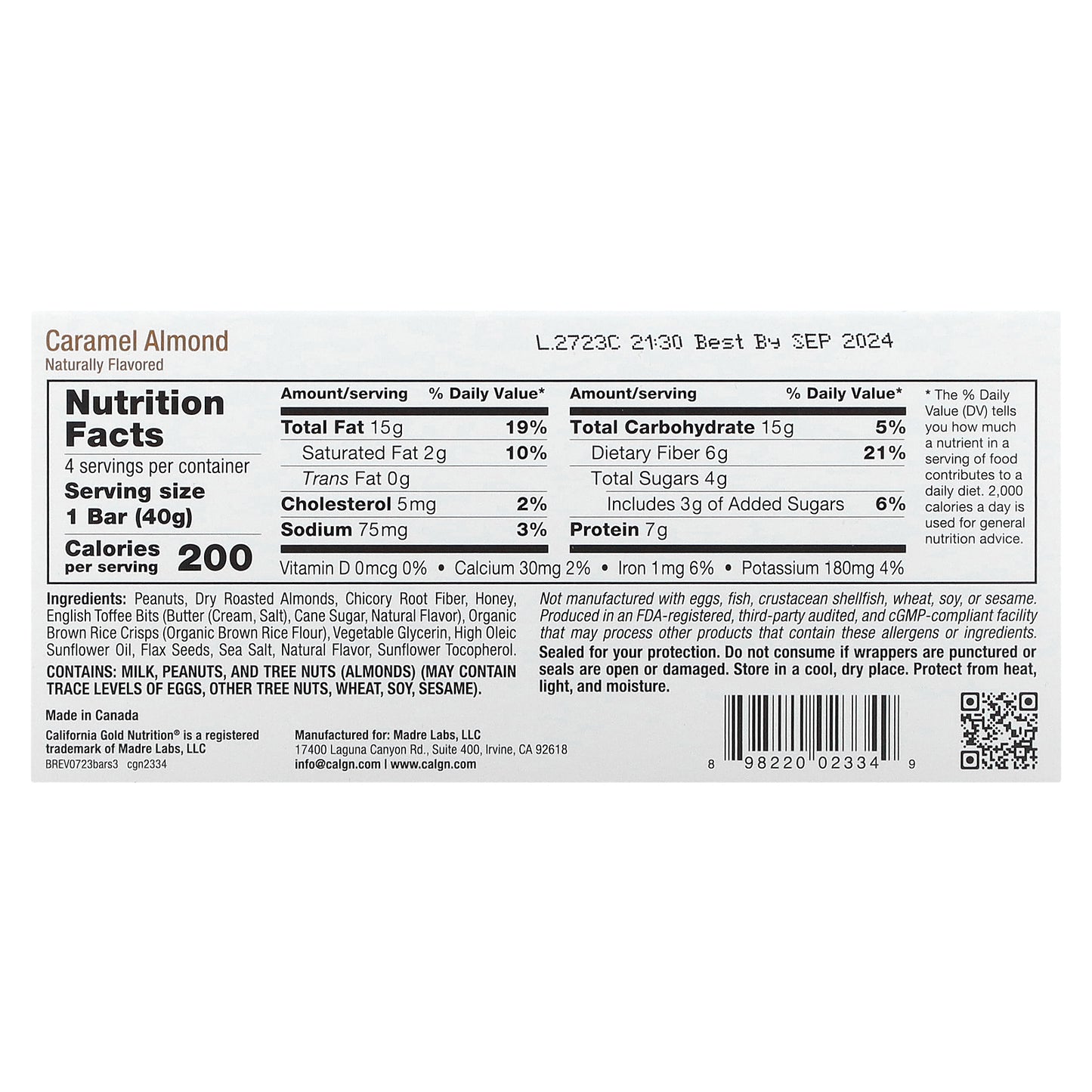 California Gold Nutrition, Foods, Variety Pack Snack Bars (Maple, Caramel, Peanut Butter), 12 Bars, 1.4 oz (40 g) Each