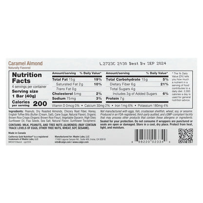 California Gold Nutrition, Foods, Variety Pack Snack Bars (Maple, Caramel, Peanut Butter), 12 Bars, 1.4 oz (40 g) Each