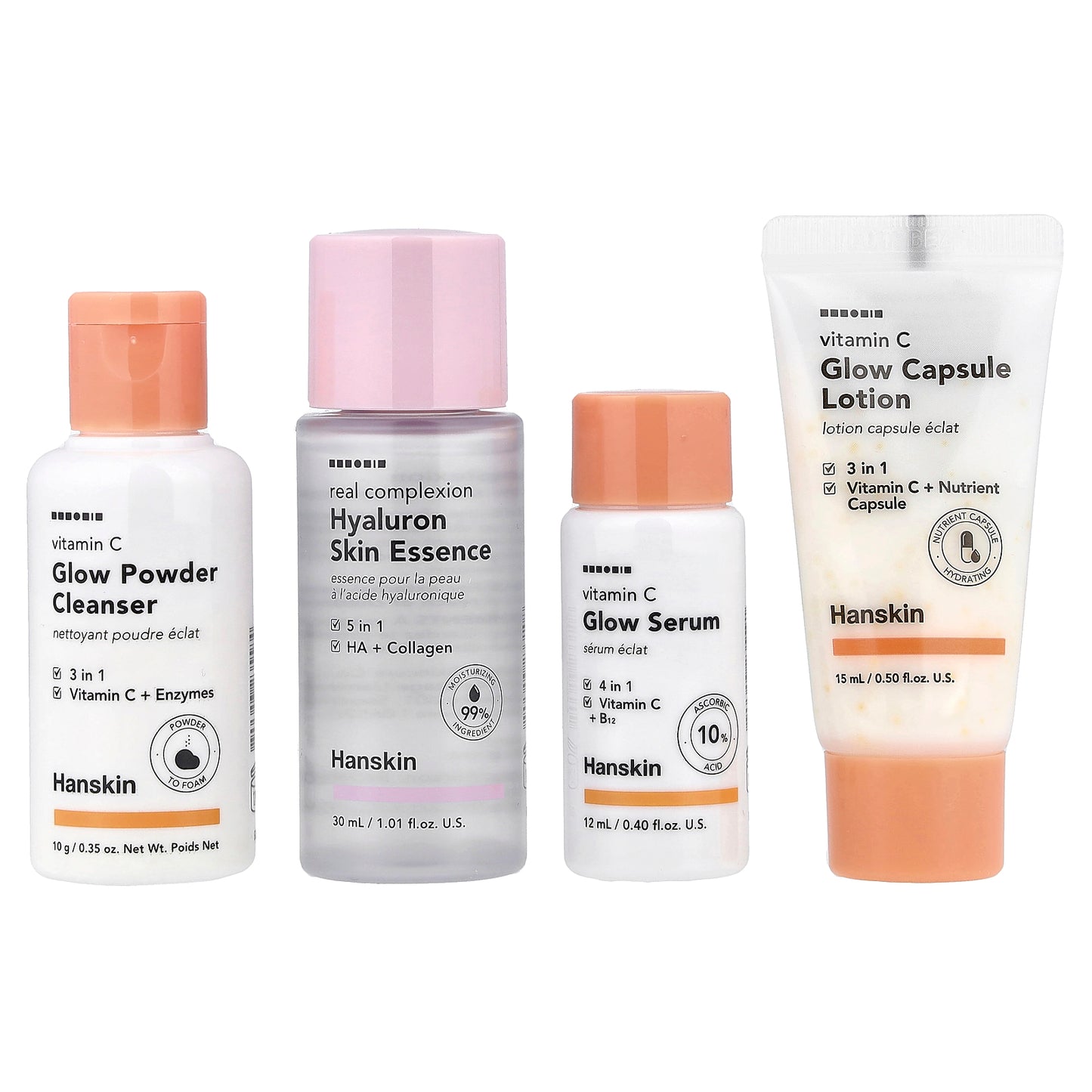 Hanskin, Glow Skin On the Go, 4 Piece Set