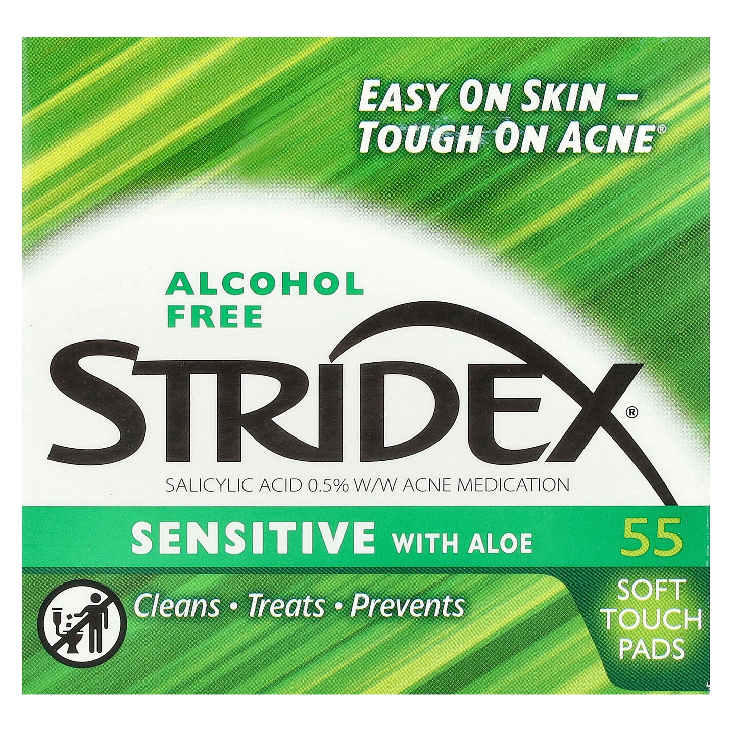 Stridex, Sensitive with Aloe, Alcohol Free, 55 Soft Touch Pads