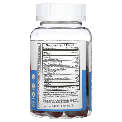 Lifeable, B Complex + Vitamin C Gummies, Sugar Free, Natural Strawberry, 60 Gummies