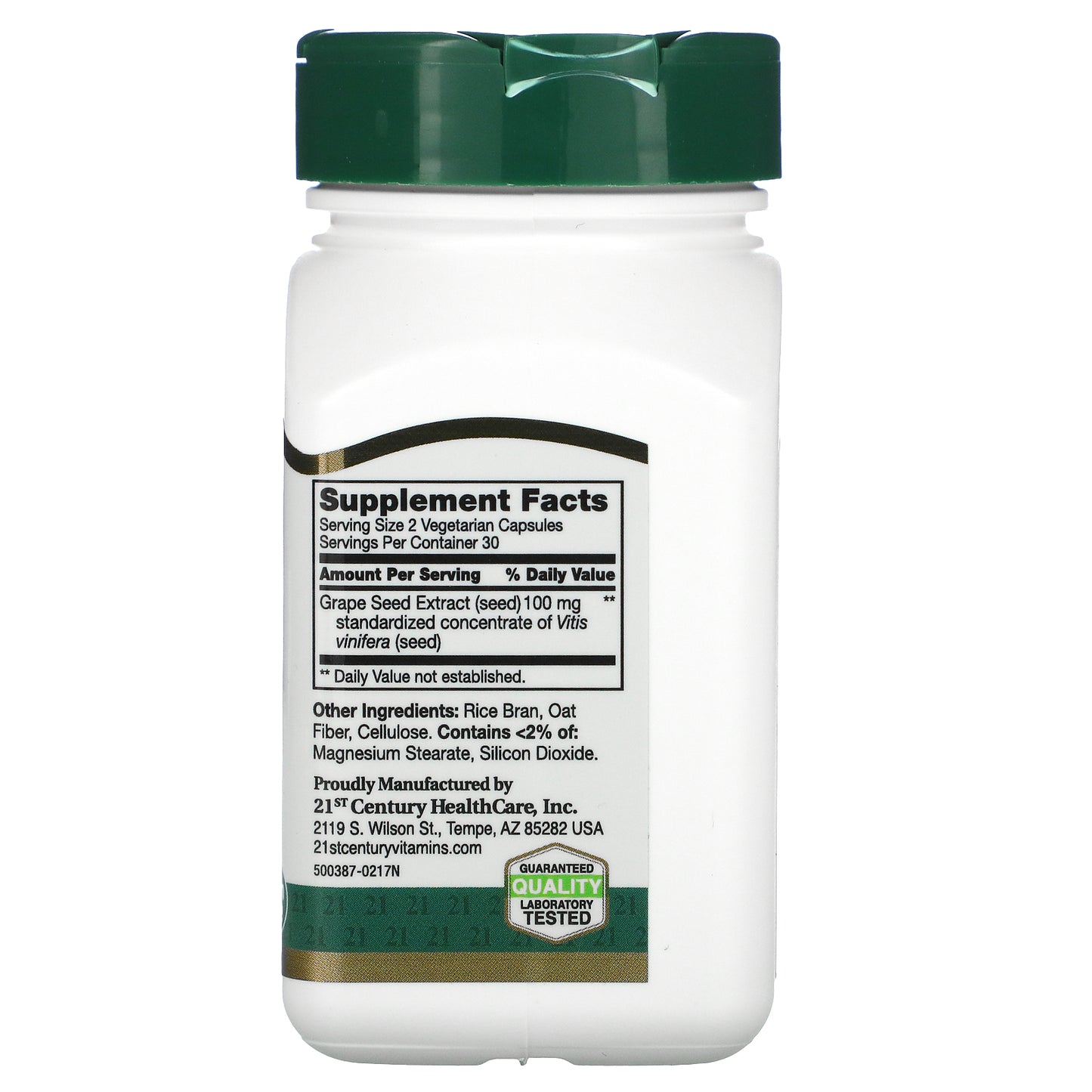 21st Century, Grape Seed Extract, Standardized, 60 Vegetarian Capsules (50 mg per Capsule)