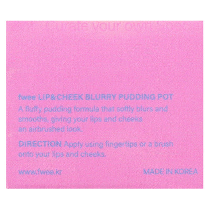 Fwee, Lip & Cheek Blurry Pudding Pot, MV04 Slayyy, 0.17 oz (5 g)