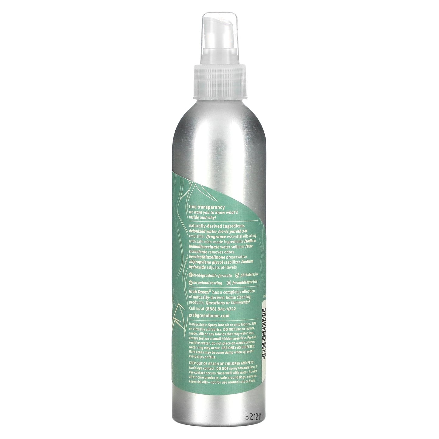 Grab Green, Room & Fabric Freshener, Vetiver, 7 oz (207 ml)