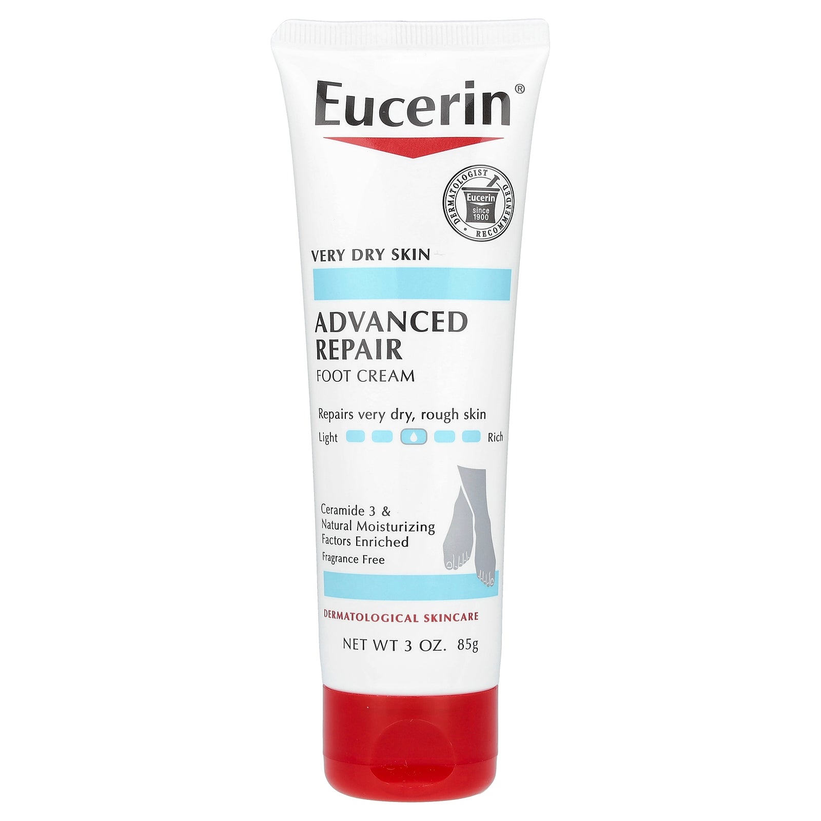 Eucerin, Advanced Repair Foot Creme, Fragrance Free, 3 oz (85 g)