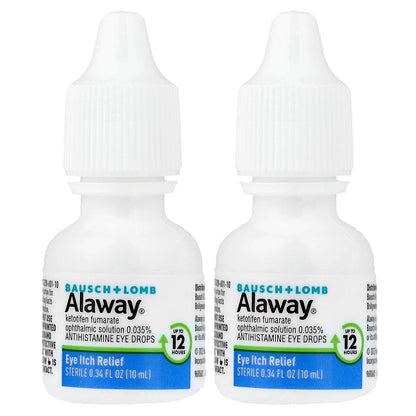 Alaway, Eye Itch Relief, Antihistamine Eye Drops, Twin Pack, 2 Bottles, 0.34 fl oz (10 ml) Each