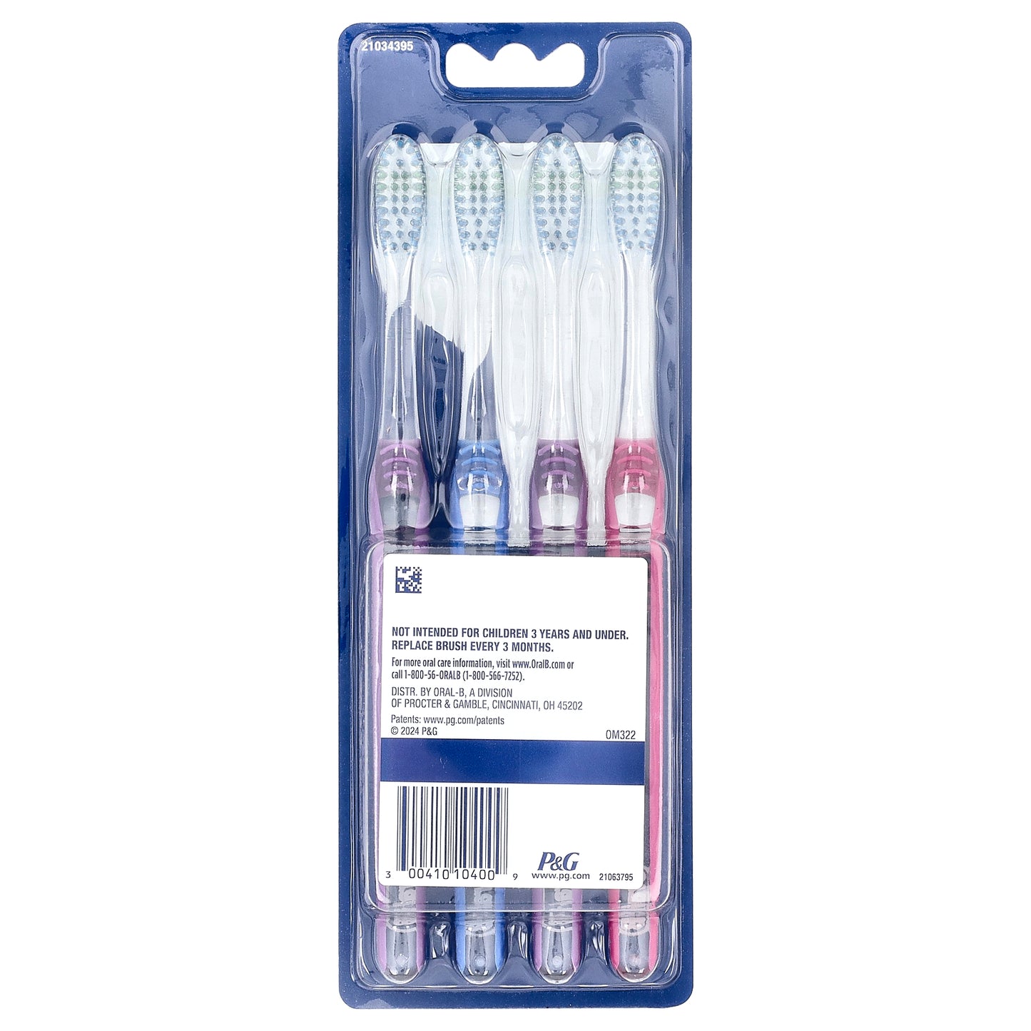 Oral-B, Advanced Clean Toothbrush. Soft , 4 Pack