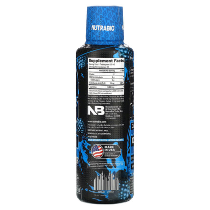 NutraBio, LeanShots L-Carnitine 3000, Blue Razz, 16 fl oz (473 ml)