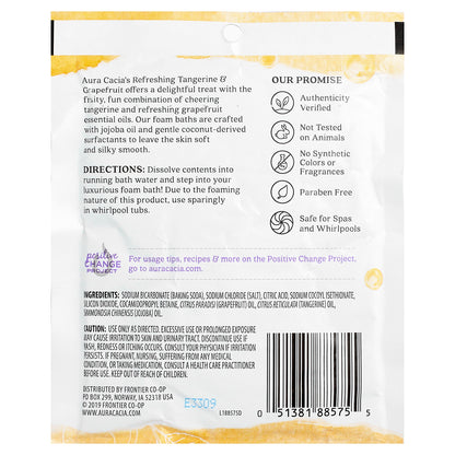 Aura Cacia, Aromatherapy Foam Bath, Tangerine & Grapefruit, 2.5 oz (70.9 g)