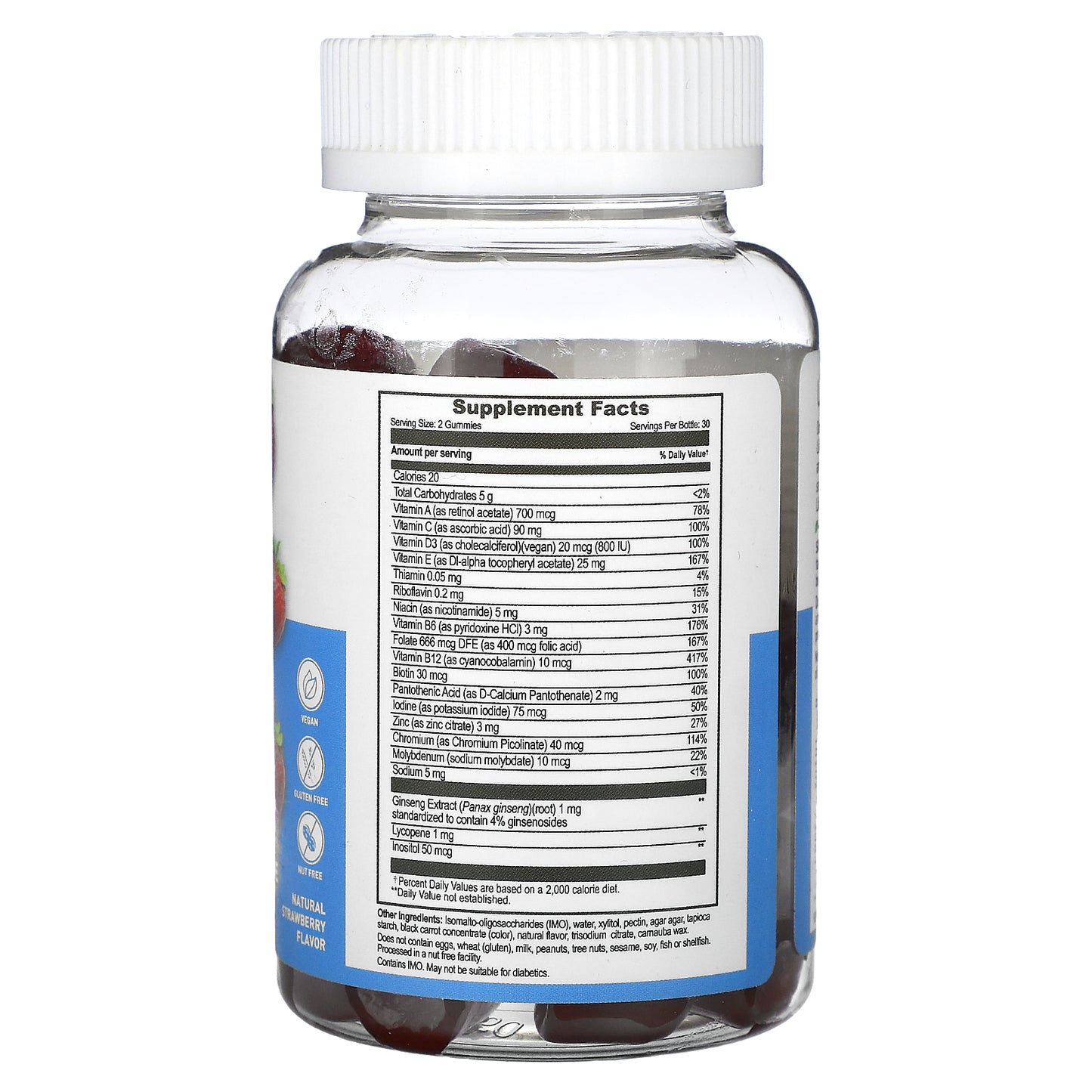 Lifeable, Men's Multivitamin Gummies, Sugar Free, Natural Strawberry, 60 Gummies