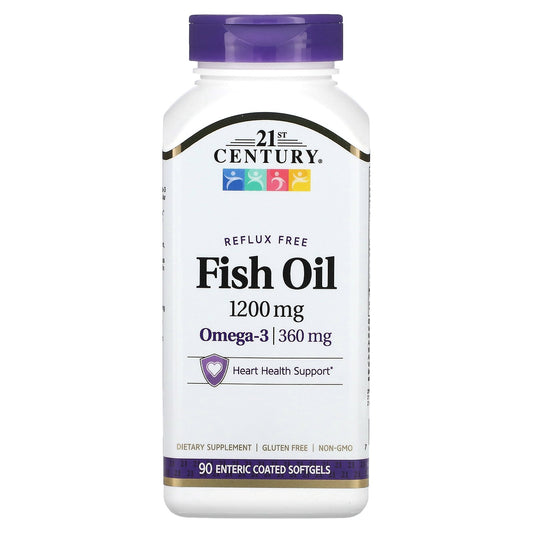 21st Century, Fish Oil, Omega-3, 1,200 mg, 90 Enteric Coated Softgels