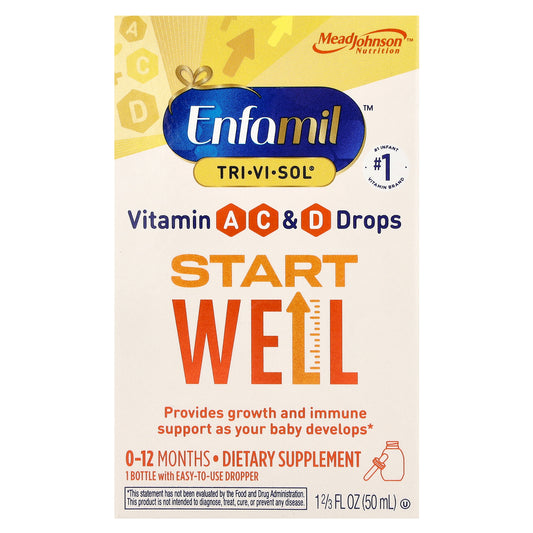 Enfamil, Tri-Vi-Sol®, Vitamin A, C & D Drops, Start Well, 0-12 Months, 1 2/3 fl oz (50 ml)