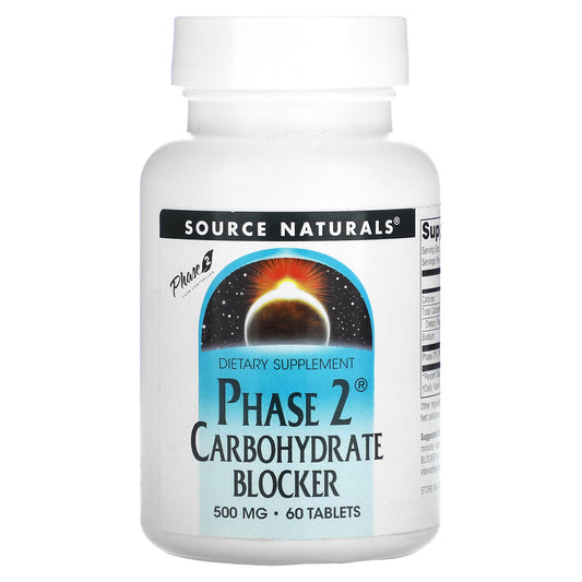 Source Naturals, Phase 2 Carbohydrate Blocker, 500 mg, 60 Tablets