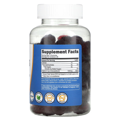 Nutricost, Vitamin D3 Gummies, Mixed Berry, 125 mcg, 120 Gummies (62.5 mg per Gummy)