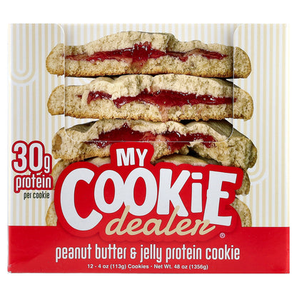 My Cookie Dealer Protein, Protein Cookie, Peanut Butter & Jelly, 12 Cookies, 4 oz (113 g) Each
