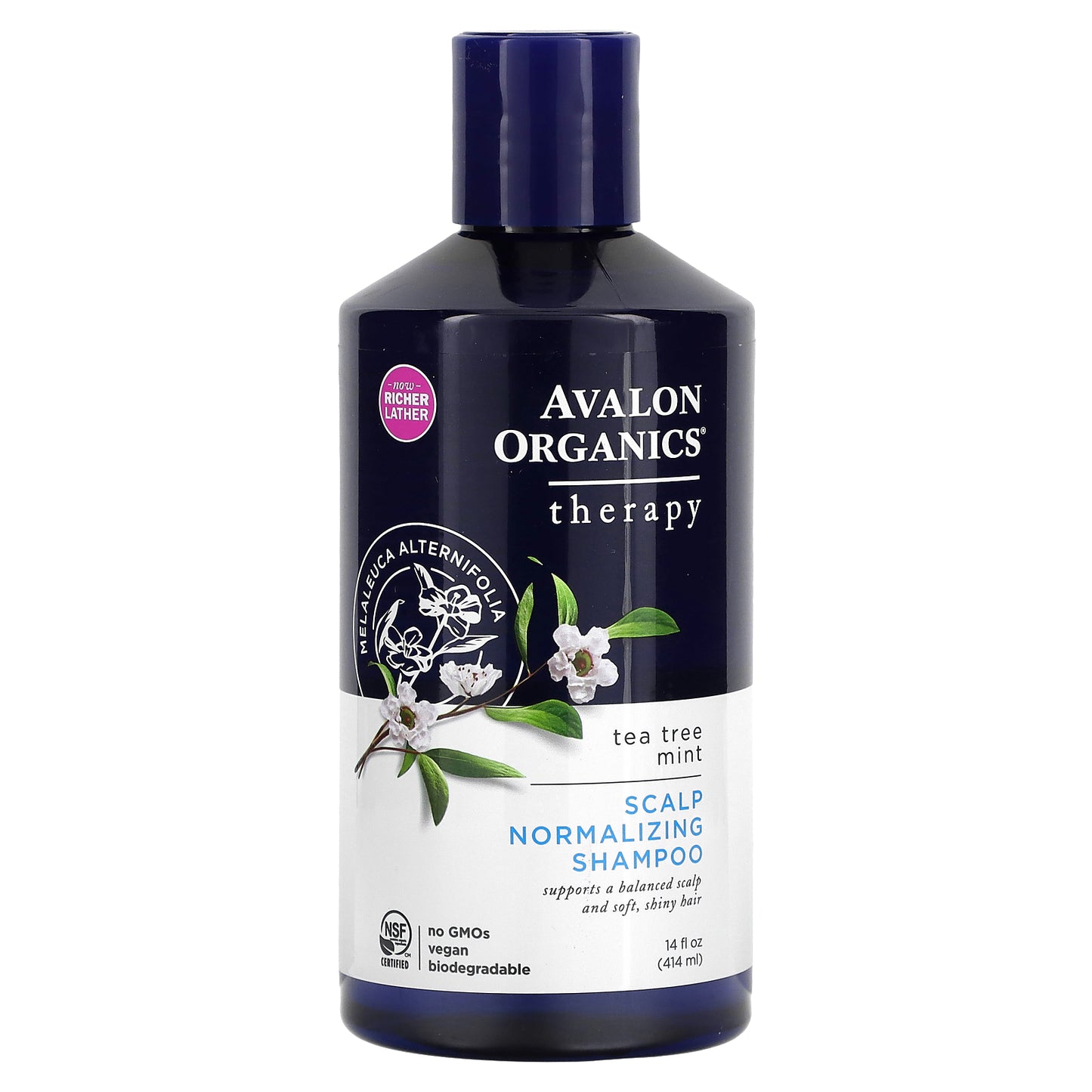 Avalon Organics, Therapy, Scalp Normalizing Shampoo, Tea Tree Mint, 14 fl oz (414 ml)