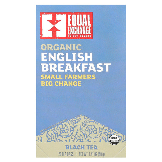 Equal Exchange, Organic English Breakfast, Black Tea, 20 Tea Bags, 1.41 oz (40 g)