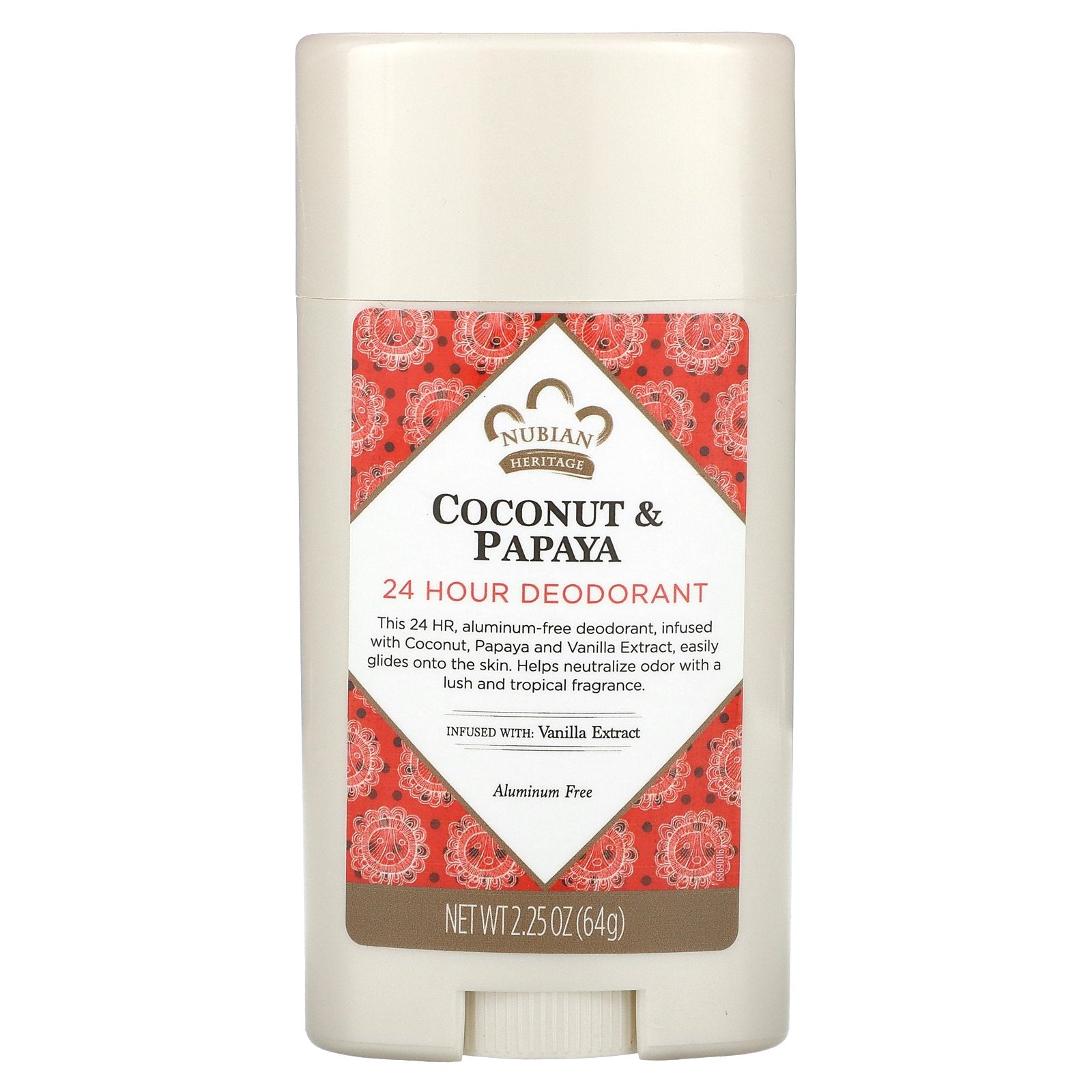 Nubian Heritage, 24 Hour Deodorant, Coconut & Papaya, 2.25 oz (64 g)