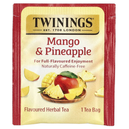 Twinings, Flavored Herbal Tea, Mango & Pineapple, Caffeine-Free, 20 Tea Bags, 1.69 oz (48 g)