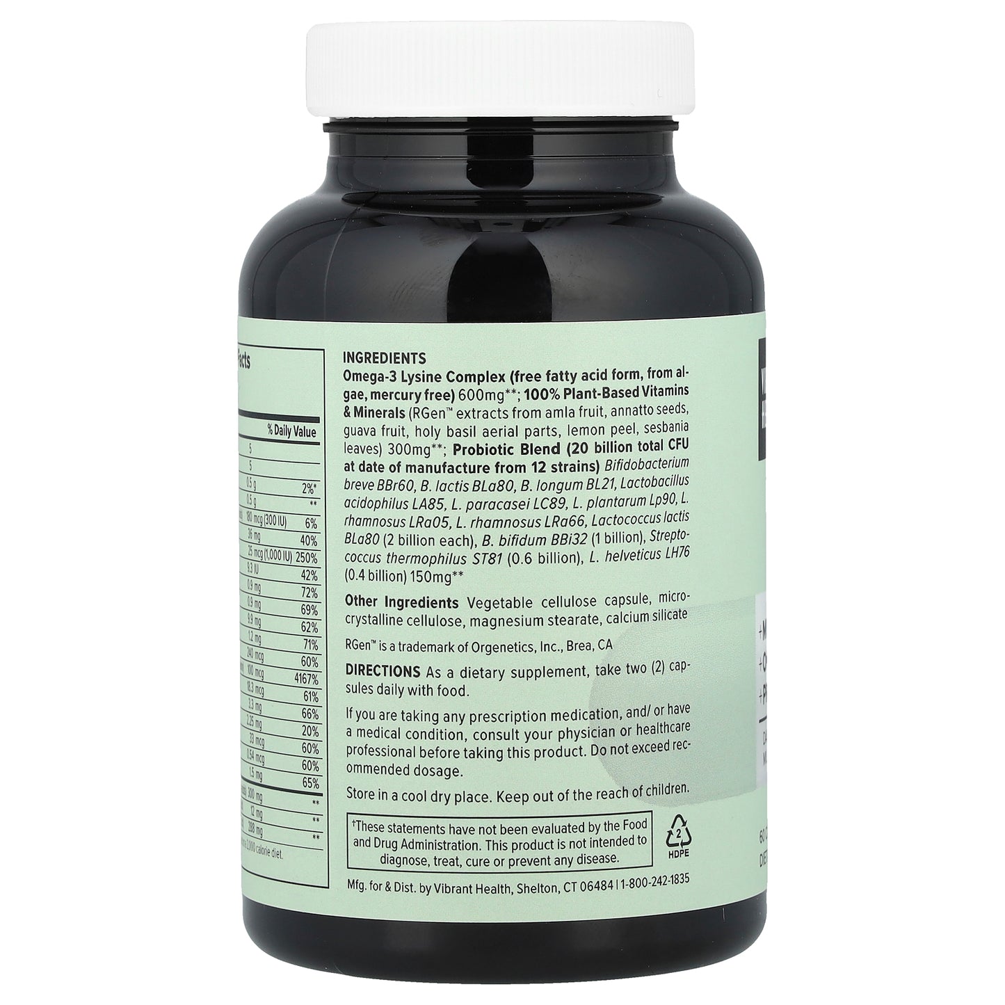 Vibrant Health, Trilogy™, Daily 3-in-1 Multi-Supplement, Vegan, 60 Capsules