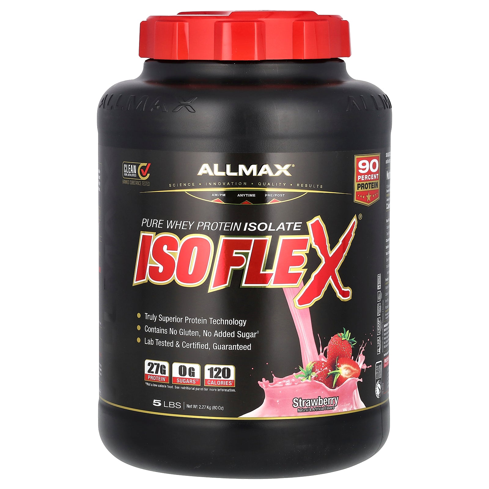 ALLMAX, ISOFLEX®, Pure Whey Protein Isolate, Strawberry, 5 lbs (2.27 kg)