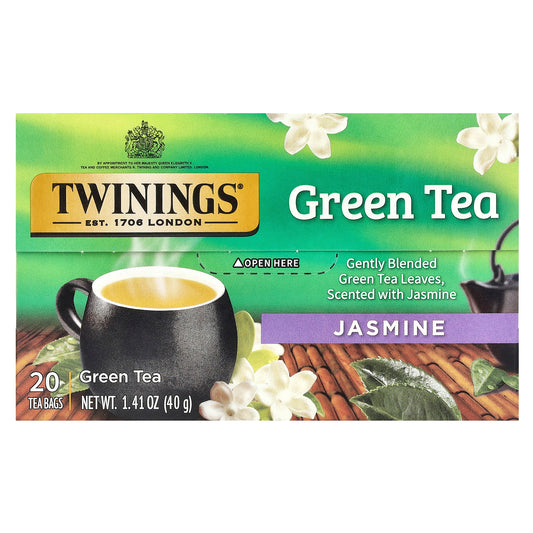 Twinings, Green Tea, Jasmine, 20 Tea Bags, 1.41 oz (40 g)