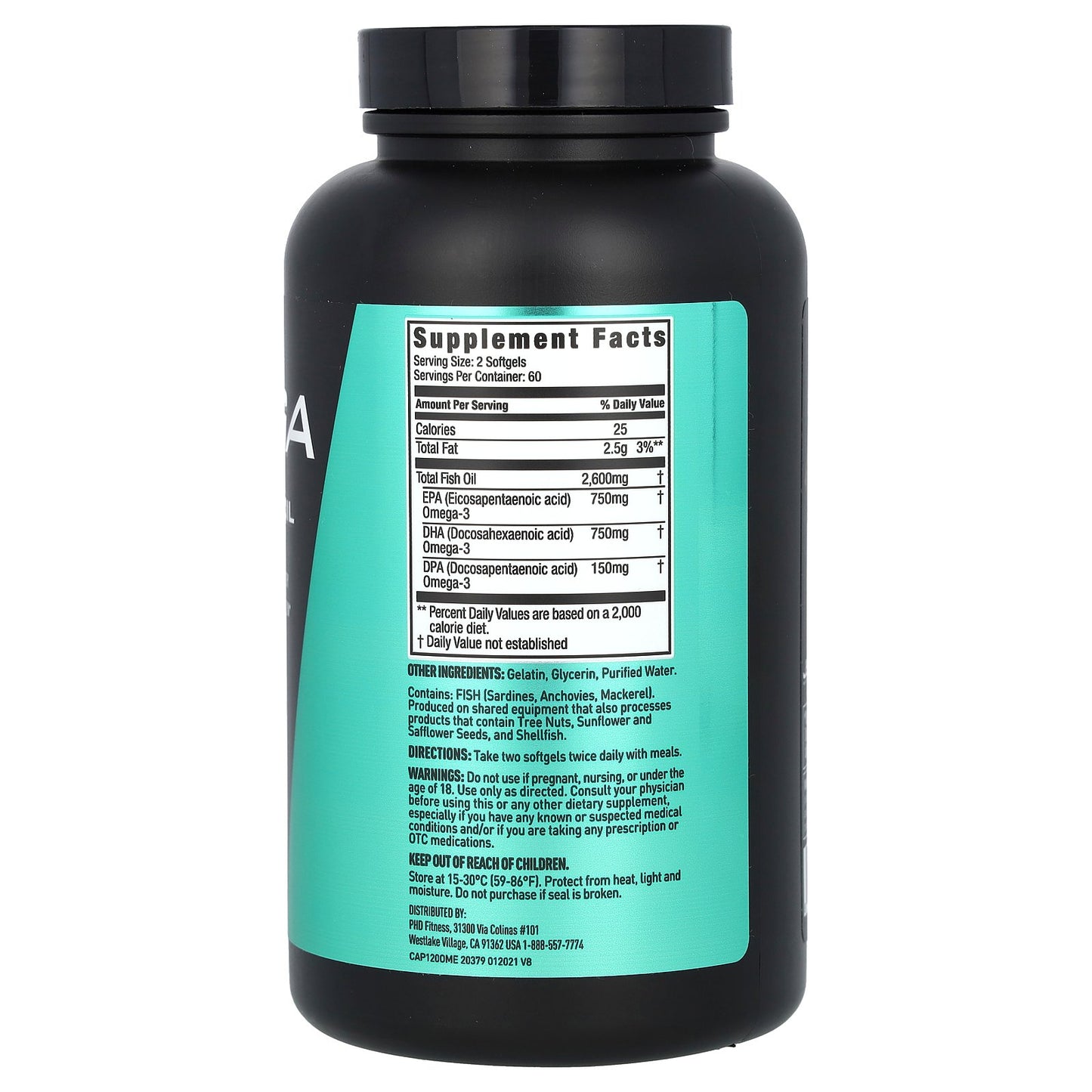 JYM Supplement Science, Omega Fish Oil, 120 Softgels (1,300 mg per Softgel)