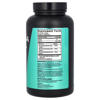 JYM Supplement Science, Omega Fish Oil, 120 Softgels (1,300 mg per Softgel)