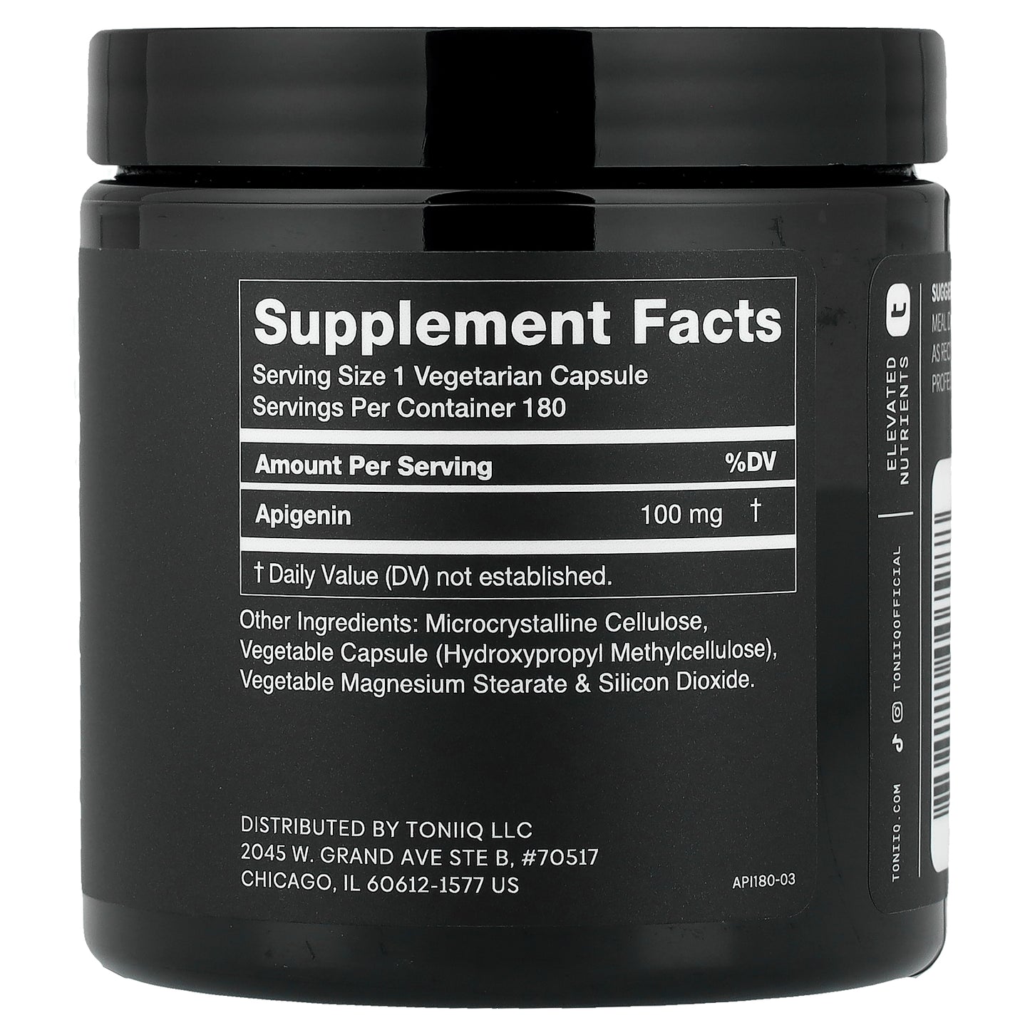 Toniiq, Apigenin 100, 180 Capsules (100 mg per Capsule)
