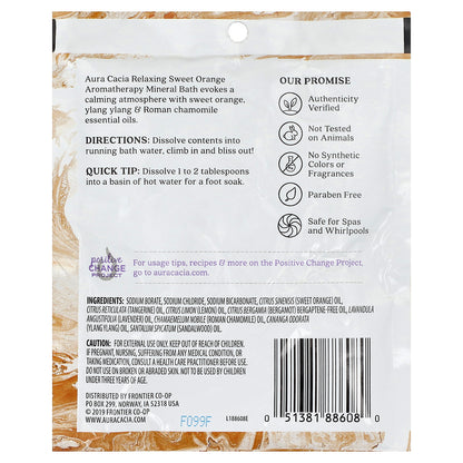 Aura Cacia, Aromatherapy Mineral Bath, Relaxing, Sweet Orange, 2.5 oz (70.9 g)