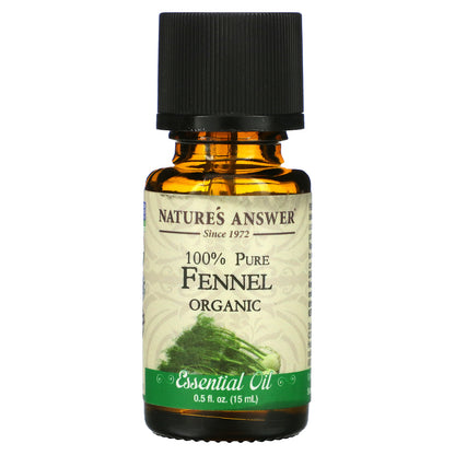 Nature's Answer, 100% Pure Organic Essential Oil, Fennel, 0.5 fl oz (15 ml)