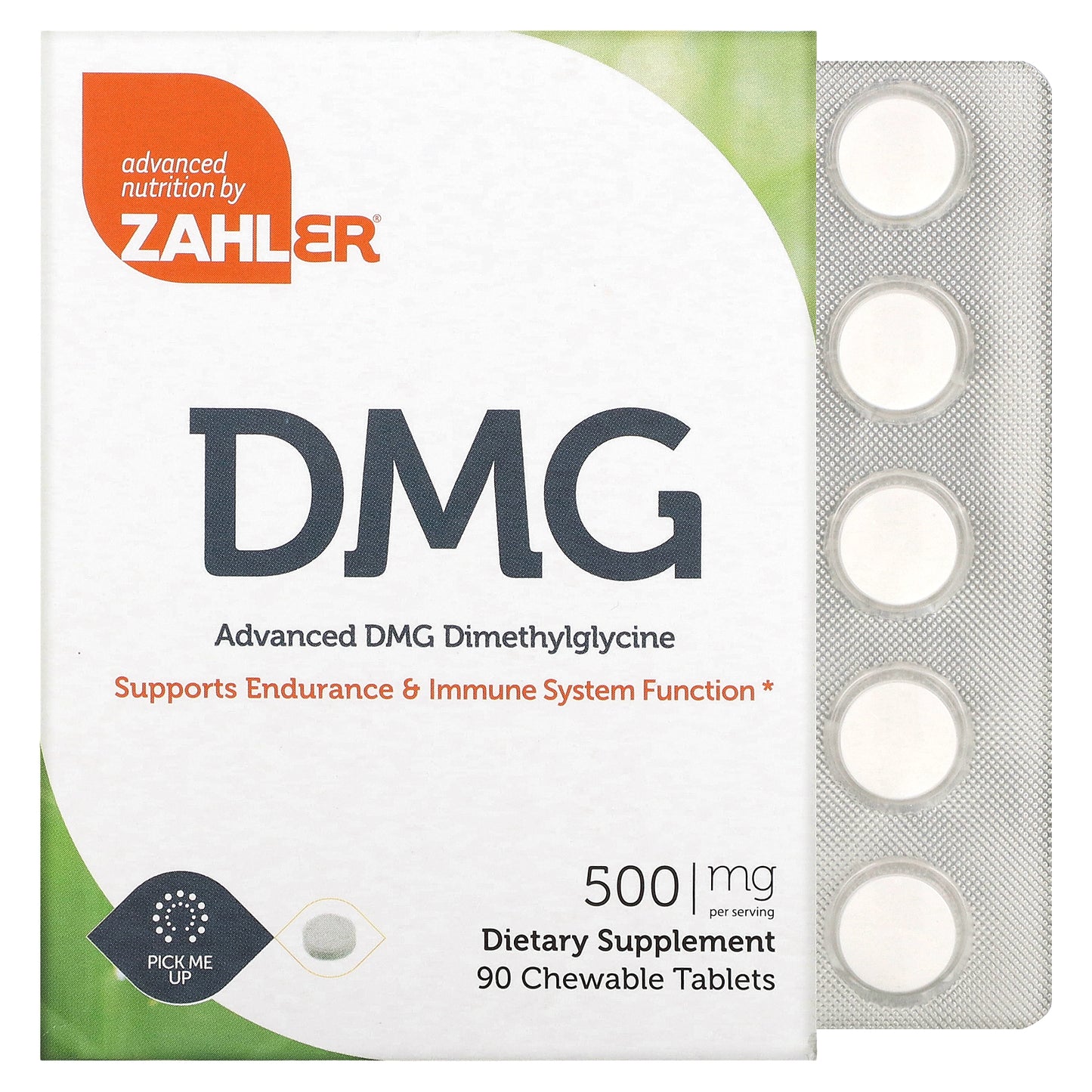 Zahler, Advanced DMG, Dimethylglycine, 500 mg, 90 Chewable Tablets