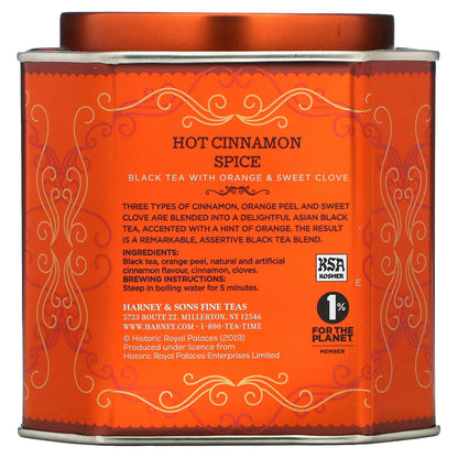 Harney & Sons, Hot Cinnamon Spice, Black Tea with Orange & Sweet Clove, 30 Sachets, 2.67 oz (75 g)