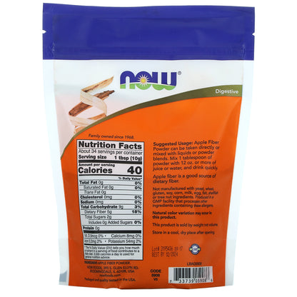 NOW Foods, Apple Fiber, Pure Powder, 12 oz (340 g)