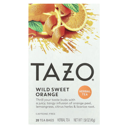 TAZO, Herbal Tea, Wild Sweet Orange, Caffeine-Free, 20 Tea Bags, 1.58 oz (45 g)