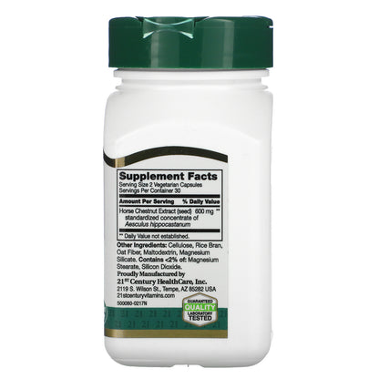 21st Century, Horse Chestnut Extract, Standardized, 60 Vegetarian Capsules (300 mg per Capsules)