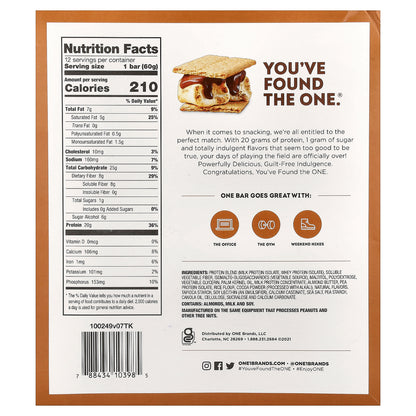 One Brands, Protein Bars, S'mores, 12 Bars, 2.12 oz (60 g) Each