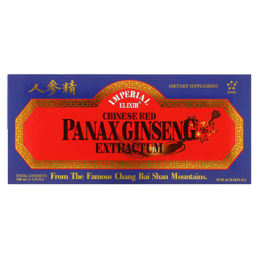 Imperial Elixir, Chinese Red Panax Ginseng Extractum, 1,200 mg, 10 Bottles, 0.34 fl oz (10 ml) Each