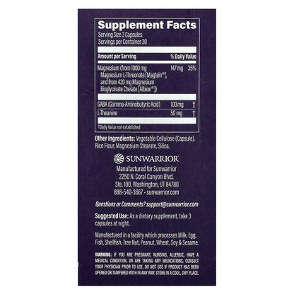 Sunwarrior, MagZen, GABA & L-Theanine, 90 Vegan Capsules