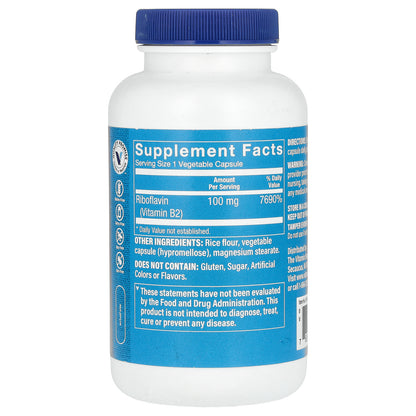 The Vitamin Shoppe, Vitamin B2 Riboflavin, 100 mg, 300 Vegetable Capsules