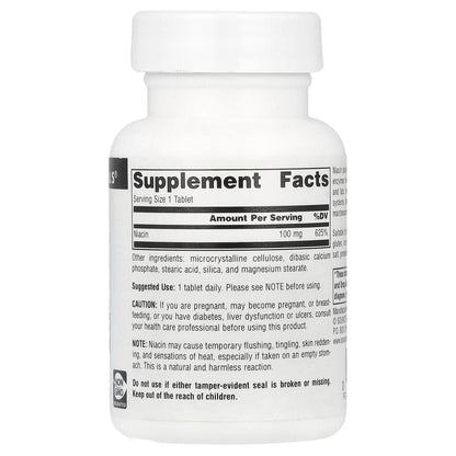Source Naturals, Niacin, 100 mg, 100 Tablets