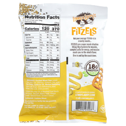 Lenny & Larry's, Fitzels™, Protein Pretzels, Boujie Mustard , 8 Packs, 3 oz (85 g) Each