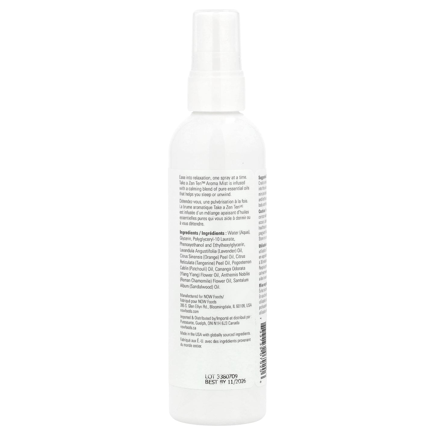 NOW Foods, Essential Oils, Take a Zen Ten™ Aroma Mist, 4 fl oz (118 ml)