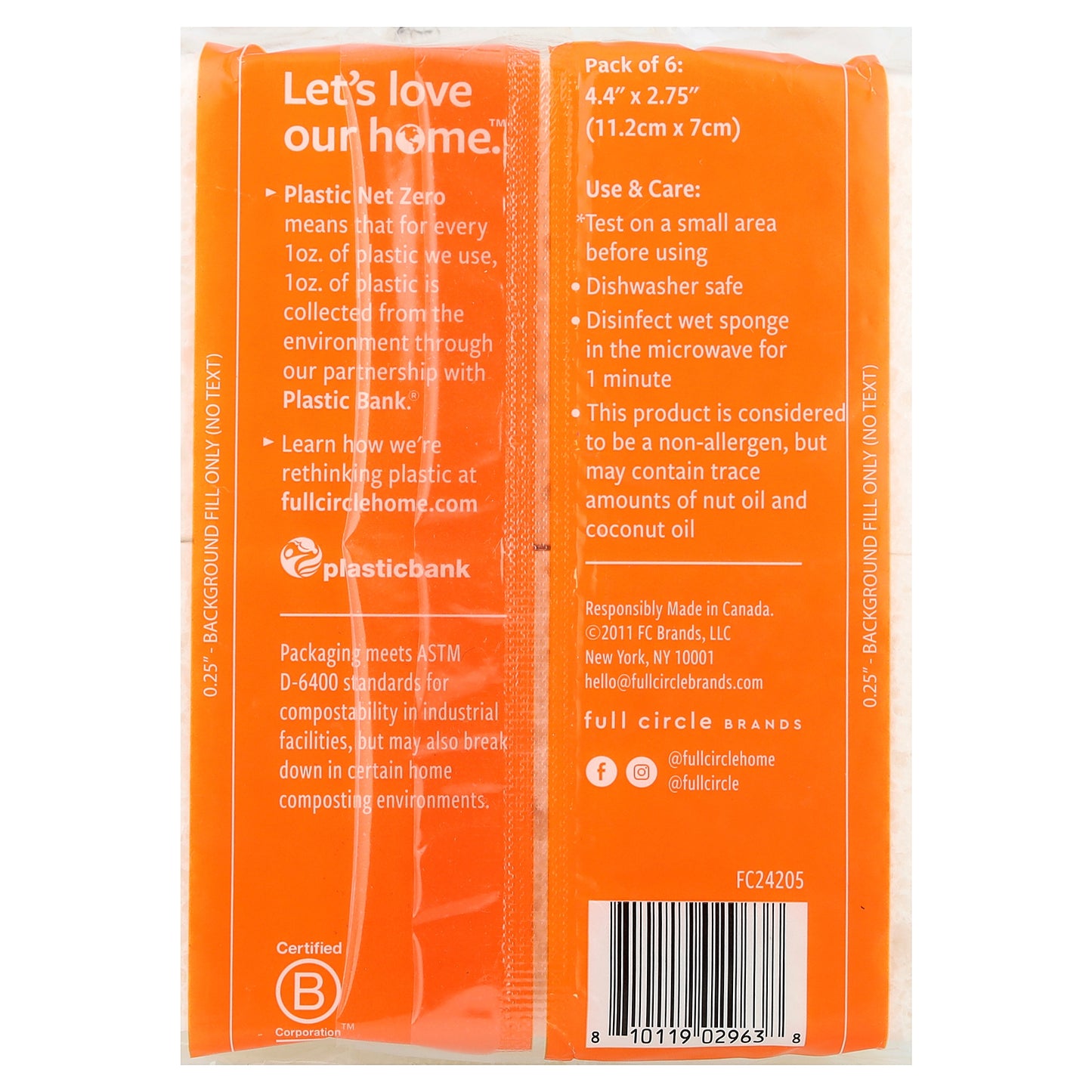 Full Circle, Nutcase™, Scrubber Sponges , 6 Count